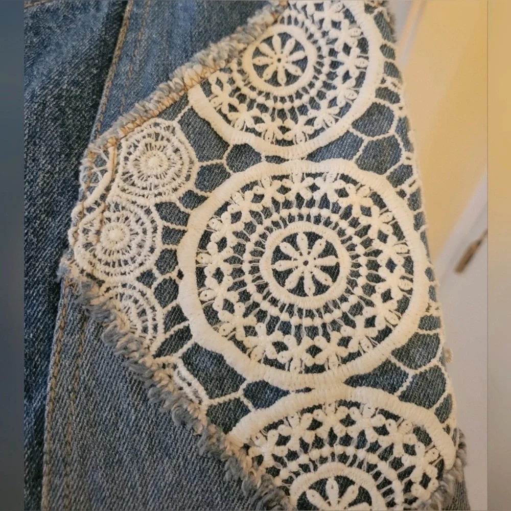 NWOT Free People My Element Patchwork Wide Leg Jeans